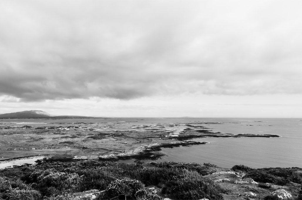 Ireland, Irlande, connemara, lande, moor, ocean, monochrom, monochrome, bw, noir et blanc, black and white