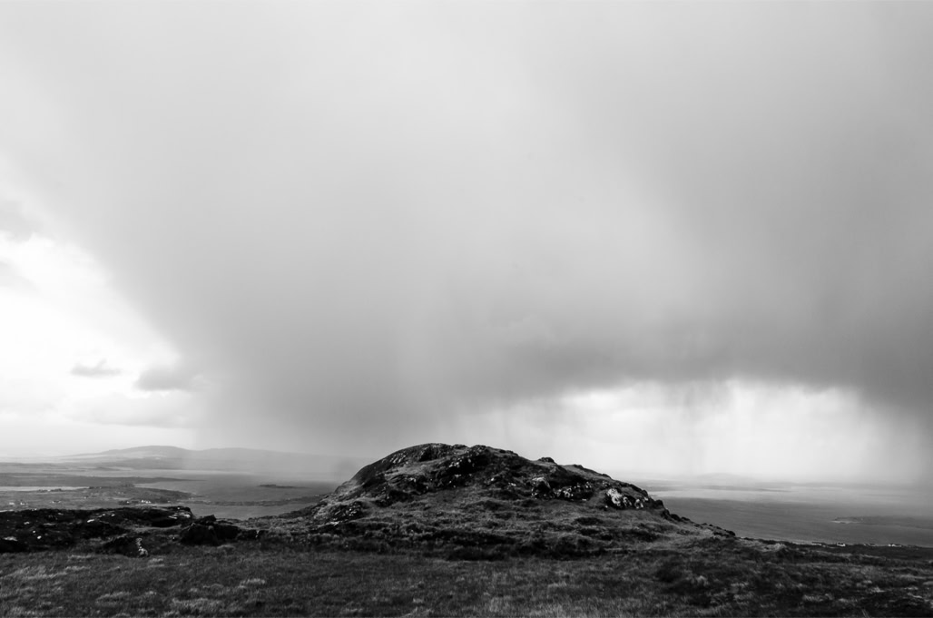 Ireland, Irlande, black and white, bw, connemara, lande, monochrom, monochrome, moor, noir et blanc, paysage landscape, rocher, rock