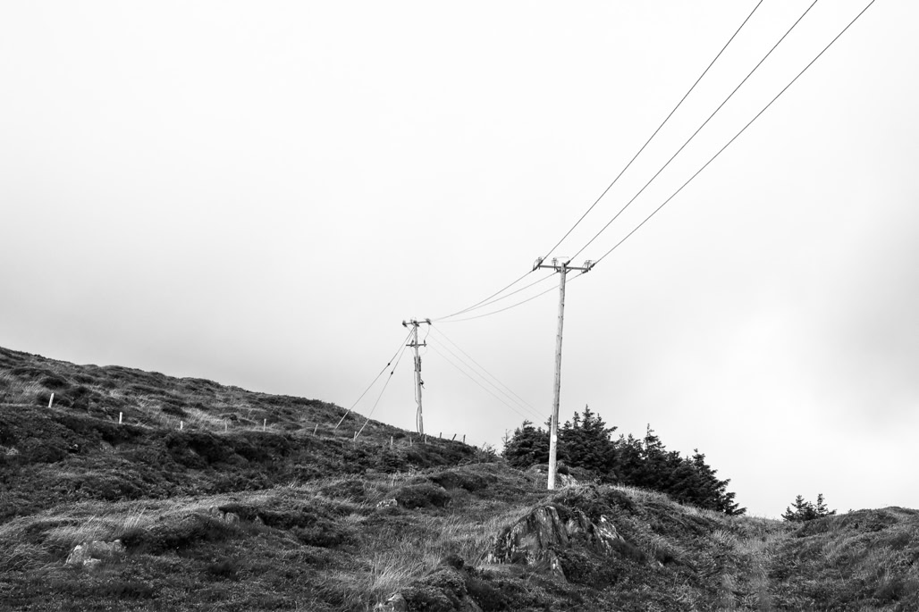 Ireland, Irlande, black and white, bw, kerry, monochrom, monochrome, noir et blanc, oretail photography, pole, poteau