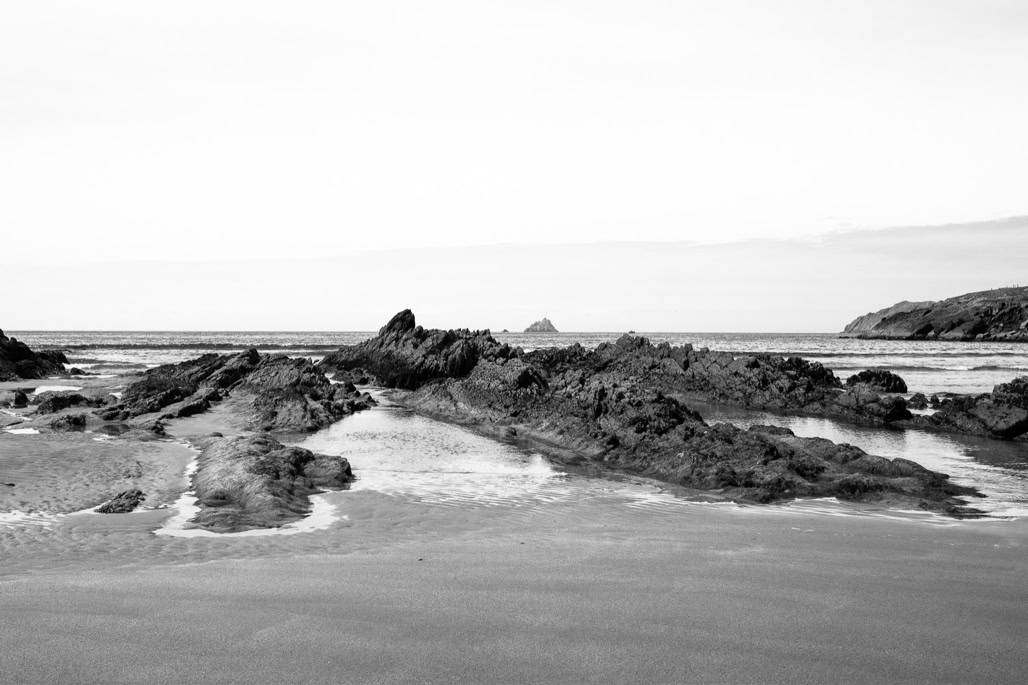 Ireland, Irlande, beach, black and white, bw, kerry, monochrom, monochrome, noir et blanc, oretail photography, plage, skellig