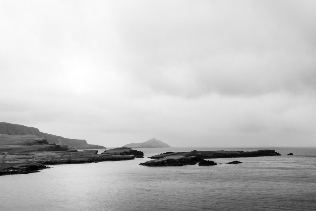 Ireland, Irlande, black and white, bw, kerry, monochrom, monochrome, noir et blanc, ocean, oretail photography